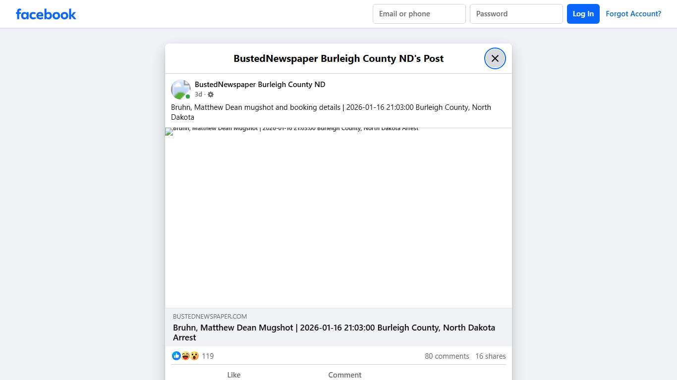 Bruhn, Matthew Dean... - BustedNewspaper Burleigh County ND | Facebook
